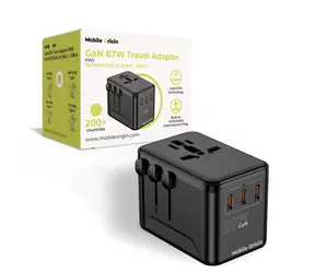 Mobile Origin GaN 67W Reiseadapter PW5 / Ladegerät / EU/UK/US/AUS / 3x USB-C + USB-A