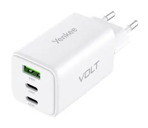 YENKEE YAC G65 VOLT Ladegerät weiß / 65W / 1x USB-A 18w / 1x USB-C 20W / 1x USB-C 65W