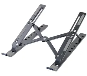 Genius G-Stand M250 tragbarer Ständer für Laptop & Tablet & Telefon grau / Aluminium / 7 Positionen / faltbar