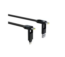 Rolling square inCharge XL 0,3m schwarz / Lade- und Datenkabel Kabel 6in1 / USB / USB-C / Lightning / MicroUSB / 100W