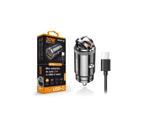Aligator Mini-Autoladegerät Power Delivery 30 W / USB-C + USB-A / USB-C/USB-C-Kabel