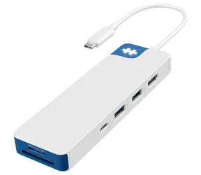 Targus HyperDriveFlex 8 Port USB-C Hub blau-weiß / HDMI / 2x USB / USB-C 100W PD / 3,5-mm-Klinkenanschluss / SD- und microSD-Kartenleser