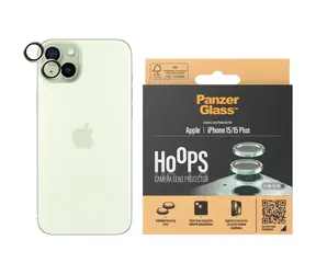 PanzerGlass HoOps Kameralinsenschutzringe für Apple iPhone 15/15 PLUS - grünes Aluminium