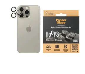 PanzerGlass HoOps Kameralinsenschutzringe für Apple iPhone 16 Pro/15 Pro/16 Pro Max/15 Pro Max