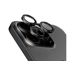 PanzerGlass HoOps Kameralinsenschutzringe für Apple iPhone 16 Pro/15 Pro/16 Pro Max/15 Pro Max - Schwarzes Titan