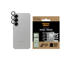 PanzerGlass Hoops Samsung Galaxy S25 schwarze Schutzringe für Kameralinsen