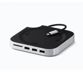Satechi Mac Mini M4 Ständer & Hub mit SSD-Gehäuse, weiß / USB-C / 3x USB-A / für M.2 SSD