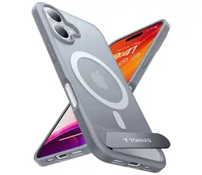 Torras Etui Pstand Series Schutzhülle für Apple iPhone 16 PLUS , Titangrau