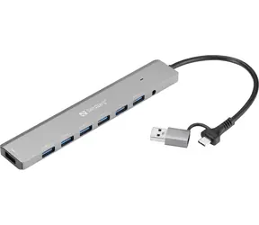 Sandberg USB-C/A auf 7 x USB 3.0 Hub / Dockingstation / 7x USB-A