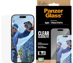 PanzerGlass Classic Fit EasyAligner Schutzglas für iPhone 17 / 16 Pro