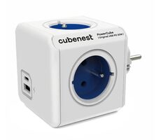 Cubenest PowerCube Original USB PD 20W USB A+C - blau / 4x230V + USB A+C / Kindersicherung / max. 16A/250V~3680W