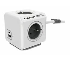 Cubenest PowerCube Extended USB PD 20W USB A+C 1,5m Kabel - grau / 4X Buchse + USB-A+C