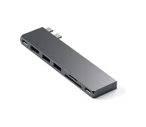 Satechi Pro Hub Slim, grau / USB 4 / HDMI / 2x USB-A / microSD / SD / USB-C