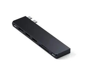 Satechi Pro Hub Slim schwarz / USB 4 / HDMI / 2x USB-A / microSD / SD / USB-C