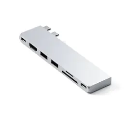 Satechi Pro Hub Slim silber / USB 4 / HDMI / 2x USB-A / microSD / SD / USB-C