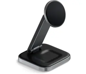 Satechi 2-in-1 Faltbare Ladestation, schwarz / Faltbare Ladestation / Qi2 / 15 W