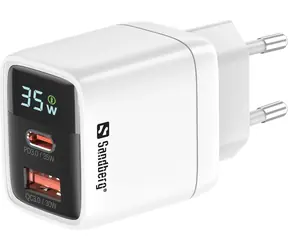 Sandberg 2-in-1-Ladegerät 35W weiß / Ladeadapter / 1x USB-C + 1x USB