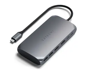 Satechi USB-C Multimedia M1 grau / Netzteil / 2x USB-C / 2x USB-A / 2x HDMI / PD 85 W