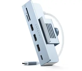 Satechi USB-C-Klemm-Hub blau / Hub für Apple iMac 24" 2021/2023 / USB-C / 3x USB-A / microSD / SD
