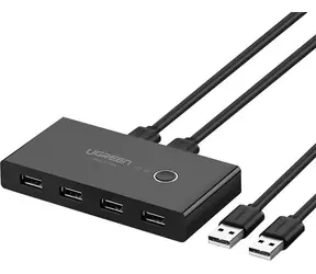Ugreen 30768B Hub-Schalter schwarz / 4X USB 3.2 / 2x USB-A - USB-B Kabel 