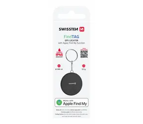 Swissten FindTag Smart-Locator mit Apple „Wo ist?“-Funktion, schwarz / BLE