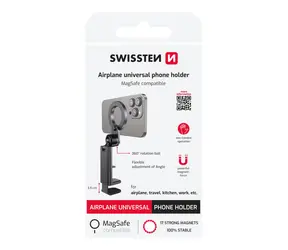 Swissten Universelle magnetische Handyhalterung im Flugzeugstil mit MagSafe, Schwarz