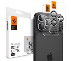 Spigen tR EZ Fit Optik Pro Panzerglas für Apple iPhone 17, 16, 15, 14 Pro und 17, 16, 15, 14 Pro Max, silber