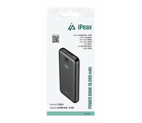 iPEAX Powerbank 10000 mAh 10,5 W schwarz / 2x USB-A