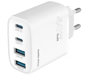 Mobile Origin GaN 40W weiß / Ladegerät / 2x USB-C & 2x USB-A