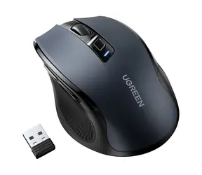 Ugreen Optische Maus, kabellos, schwarz / Kabellose optische Maus / USB / 2,4 GHz / Bluetooth 5.0 / 4000 DPI 