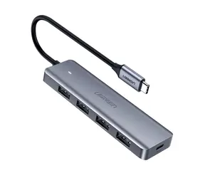 Ugreen Hub 4-in-1 USB-C-Adapter grau / 4× USB 3.0 / USB-C 