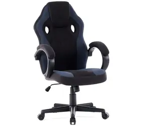 SENSE7 Prism blau-schwarz / Gaming-Stuhl / Stoff / verstellbar / Rollen / Belastbarkeit 120 kg 