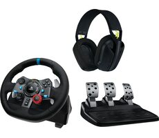 Logitech G29 Driving Force + Logitech G435 Kopfhörer / Rennlenkrad / Pedale / PC / PS3 / PS4 / PS5 