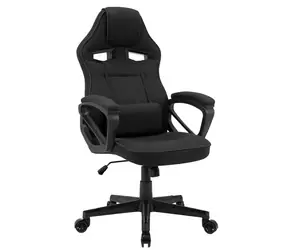 SENSE7 Knight Black / Gaming-Stuhl / Stoffbezug / verstellbar / Rollen / Belastbarkeit 120 kg 