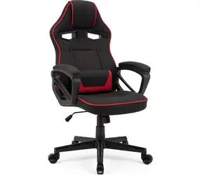SENSE7 Knight schwarz-rot / Gaming-Stuhl / Stoff / verstellbar / Rollen / Belastbarkeit 120 kg 