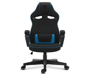 SENSE7 Knight schwarz-blau / Gaming-Stuhl / Stoffbezug / verstellbar / Rollen / Belastbarkeit 120 kg 