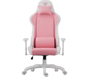 SENSE7 Spellcaster FUKU PU weiß-rosa / Gaming-Stuhl / Kunstleder / verstellbar / Rollen / Belastbarkeit 150 kg 