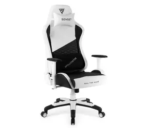 SENSE7 Spellcaster Senshi Edition XL weiß-schwarz / Gaming-Stuhl / Kunstleder / verstellbar / Rollen / 160 kg