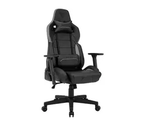 SENSE7 Sentinel schwarz-grau / Gaming-Stuhl / Kunstleder / verstellbar / Rollen / Belastbarkeit 150 kg 