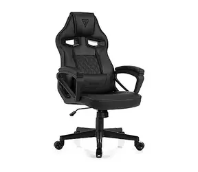 SENSE7 Knight Black / Gaming-Stuhl / Kunstleder / verstellbar / Rollen / Belastbarkeit 120 kg 