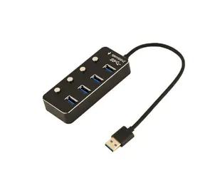 Gembird UHB-U3P4P-01 / USB 3.1 Hub mit Schaltern / 4 Anschlüsse 