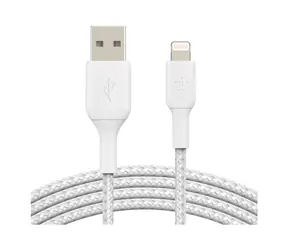 Belkin BOOST CHARGE geflochtenes Kabel USB-A auf Lightning weiß / 1 m 