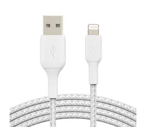 Belkin BOOST CHARGE geflochtenes Kabel USB-A auf Lightning weiß / 2 m 