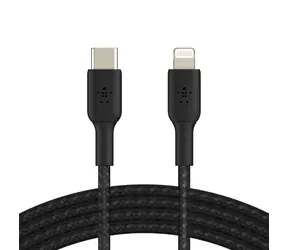 Belkin BOOST CHARGE Kabel, geflochten, USB-C auf Lightning, schwarz / 1 m 