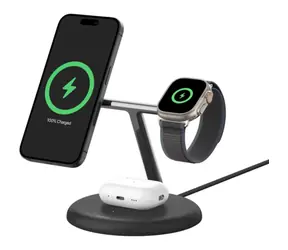 Belkin BOOST CHARGE PRO Qi2 Kabellose Ladestation 3-in-1 Schwarz / 15 W