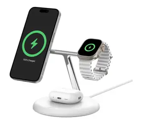 Belkin BOOST CHARGE PRO Qi2 Kabellose Ladestation 3-in-1 weiß / 15W