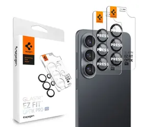 Spigen Glass tR EZ Fit Optik Pro HD gehärtetes Glas für die Kameralinse des Samsung Galaxy S26 PLUS , 2 Stück, schwarz