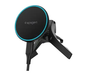 Spigen EV15MAQ Essential MagSafe kabelloses Ladegerät mit Autohalterung, schwarz