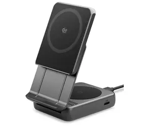 Spigen Essential MagSafe kabelloses Ladegerät 2-in-1 schwarz
