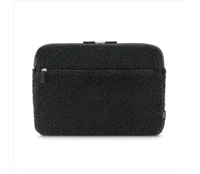 HAMA Cozy Laptoptasche 14,1-15,6 Zoll (36-40 cm), schwarz / flauschig / mit Vordertasche 